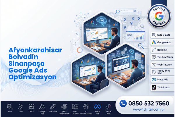 Afyonkarahisar Bolvadin Sinanpaşa Google Ads Optimizasyon — Dijital1 dijital pazarlama hizmeti görseli