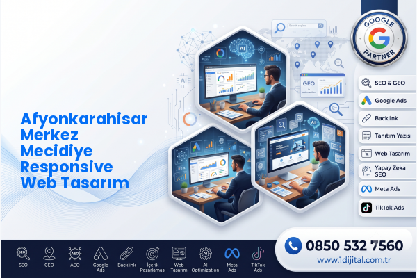 Afyonkarahisar Merkez Mecidiye Responsive Web Tasarım — Dijital1 dijital pazarlama hizmeti görseli