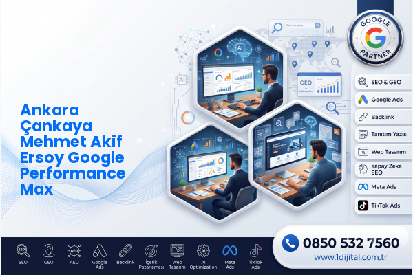 Ankara Çankaya Mehmet Akif Ersoy Google Performance Max — Dijital1 dijital pazarlama hizmeti görseli