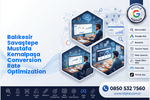 Balıkesir Savaştepe Mustafa Kemalpaşa Conversion Rate Optimization — Dijital1 dijital pazarlama hizmeti görseli