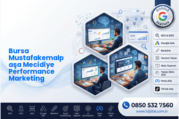 Bursa Mustafakemalpaşa Mecidiye Performance Marketing — Dijital1 dijital pazarlama hizmeti görseli