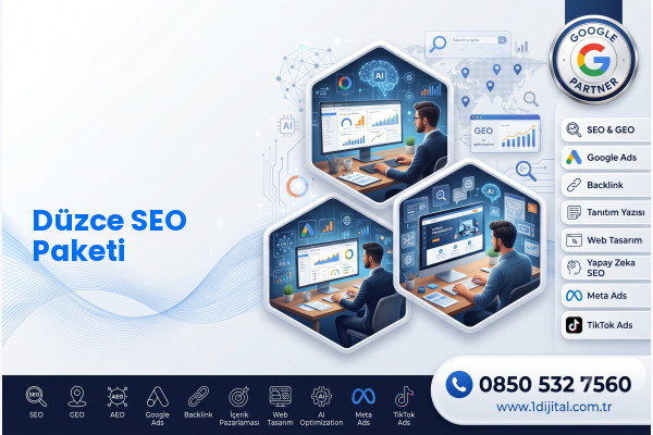 Düzce SEO Paketi — Dijital1 dijital pazarlama hizmeti görseli
