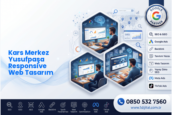 Kars Merkez Yusufpaşa Responsive Web Tasarım — Dijital1 dijital pazarlama hizmeti görseli