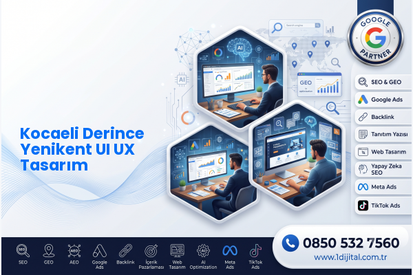 Kocaeli Derince Yenikent UI UX Tasarım — Dijital1 dijital pazarlama hizmeti görseli