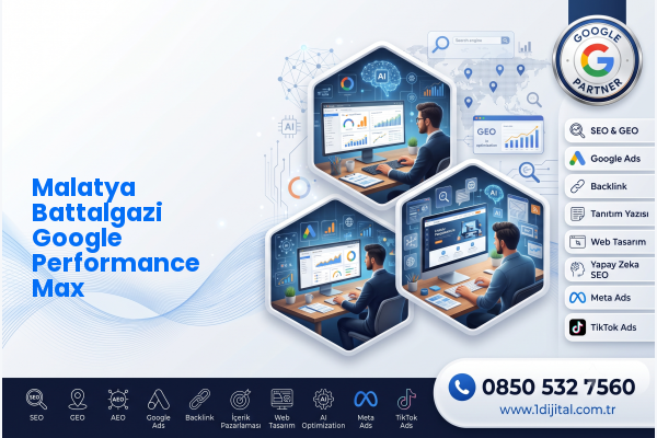 Malatya Battalgazi Google Performance Max — Dijital1 dijital pazarlama hizmeti görseli