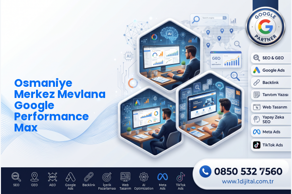 Osmaniye Merkez Mevlana Google Performance Max — Dijital1 dijital pazarlama hizmeti görseli