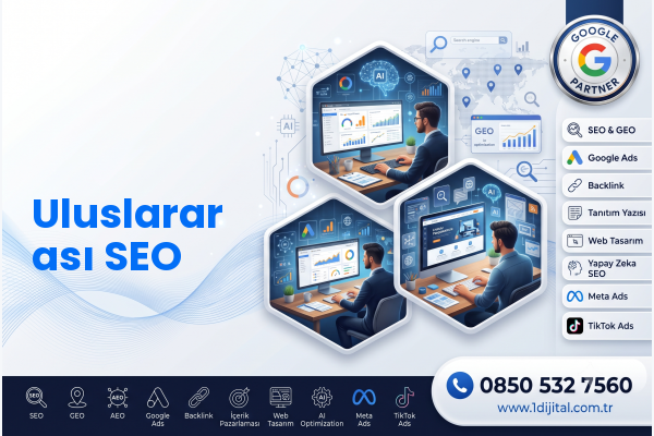 Uluslararası SEO — Dijital1 dijital pazarlama hizmeti görseli